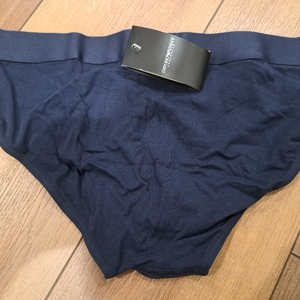 Emporio Armani Men’s Stretch Cotton Briefs Underwear 110814 Dark Blue Size L - Picture 2 of 2